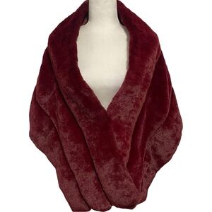 Sandova Dark Red Faux Fur Wrap